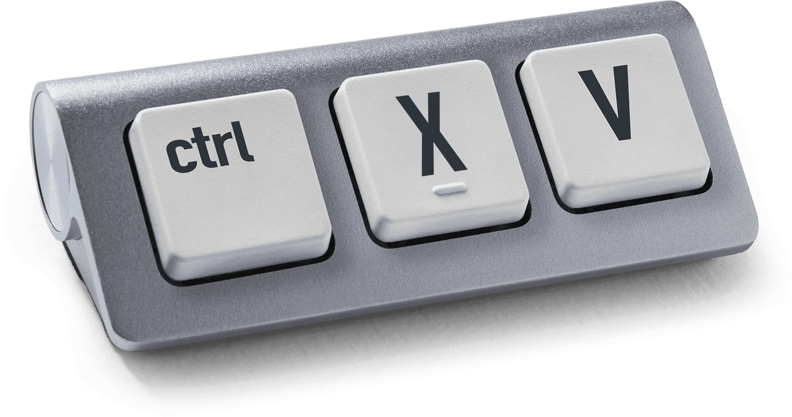 Keyboard keys spelling Ctrl X V, representing cut and paste